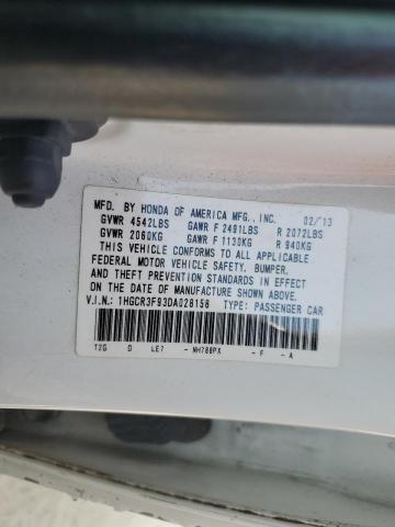 1HGCR3F93DA028158 - 2013 HONDA ACCORD TOURING 白色 照片 12