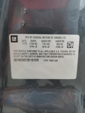 2G1WC5E31D1181078 - 2013 CHEVROLET IMPALA LTZ BLACK photo 12