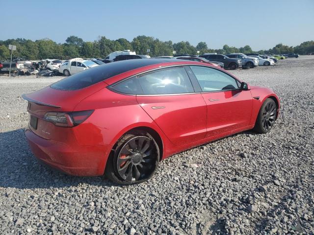 5YJ3E1EC6NF142854 - 2022 TESLA MODEL 3 Rojo foto 3
