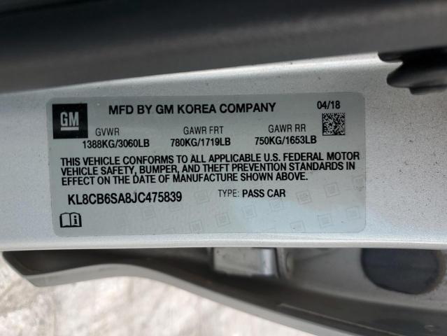 KL8CB6SA8JC475839 - 2018 CHEVROLET SPARK LS Gümüş foto 12