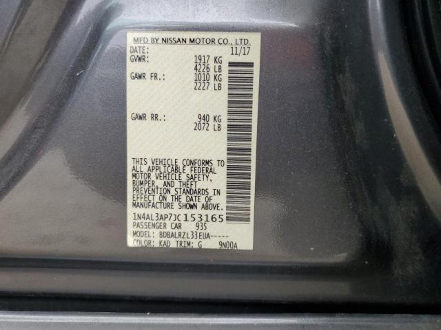 1N4AL3AP7JC153165 - 2018 NISSAN ALTIMA 2.5 GRAY photo 12