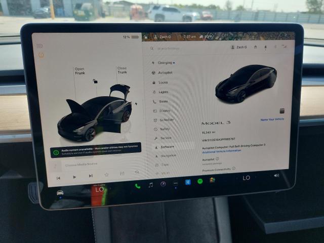 5YJ3E1EA3PF665797 - 2023 TESLA MODEL 3 Schwarz Foto 9