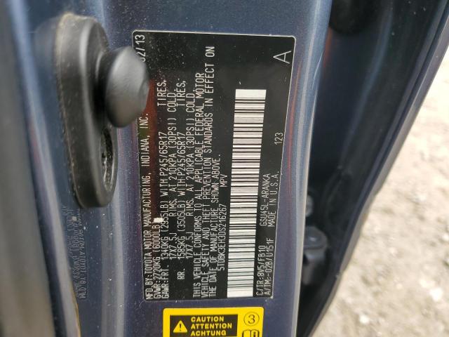 5TDBK3EH3DS216267 - 2013 TOYOTA HIGHLANDER BASE أزرق صورة 14