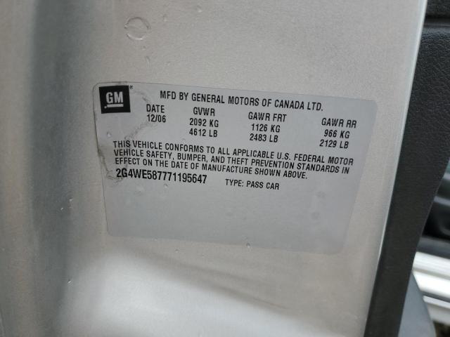 2G4WE587771195647 - 2007 BUICK LACROSSE CXS Gümüş fotoğraf 13