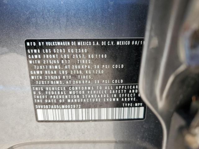 3VV3B7AX5LM002972 - 2020 VOLKSWAGEN TIGUAN SE GRAY photo 13