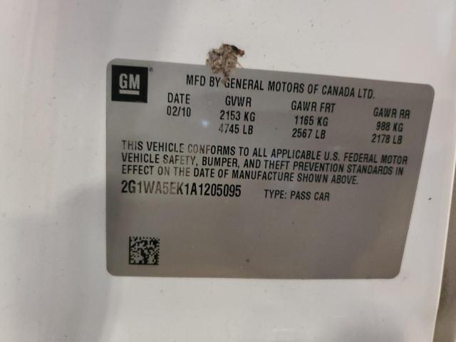 2G1WA5EK1A1205095 - 2010 CHEVROLET IMPALA LS WHITE photo 13