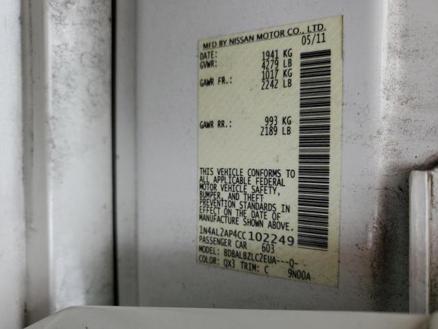 1N4AL2AP4CC102249 - 2012 NISSAN ALTIMA BASE WHITE photo 13