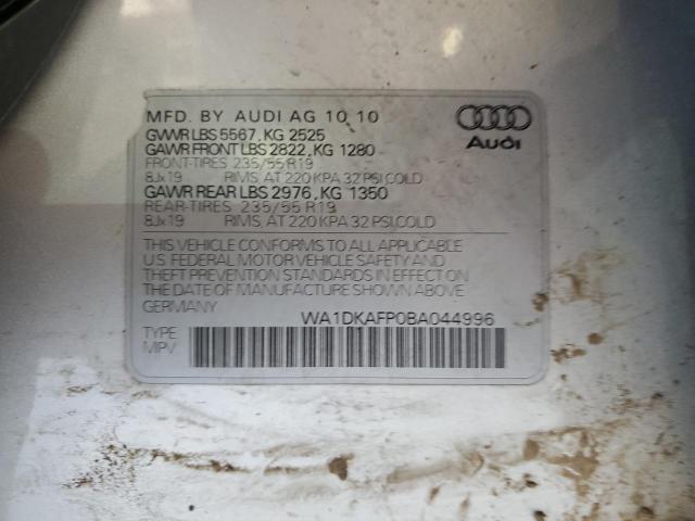 WA1DKAFP0BA044996 - 2011 AUDI Q5 PREMIUM PLUS SILVER photo 13