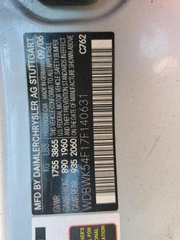 WDBWK54F17F140631 - 2007 MERCEDES-BENZ SLK 280 SILVER photo 12
