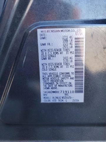 5N1AR2MM0EC719110 - 2014 NISSAN PATHFINDER S CHARCOAL photo 14