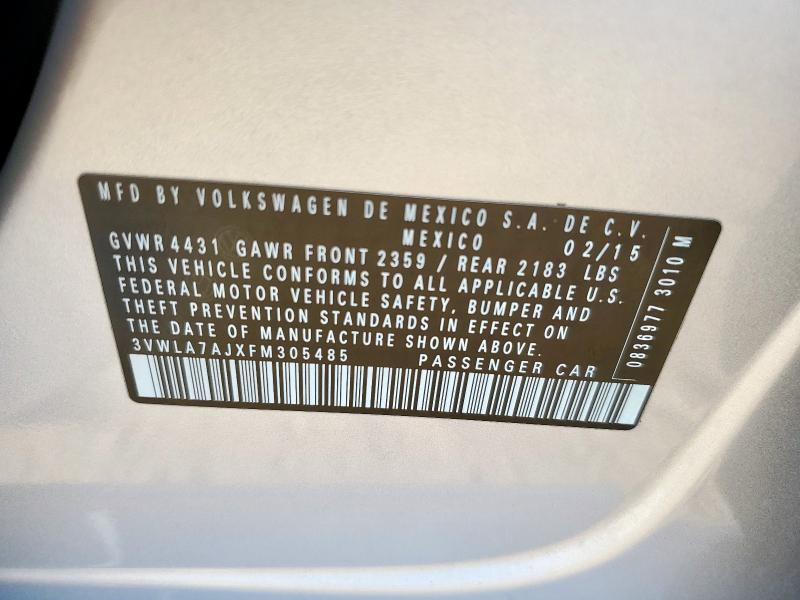 3VWLA7AJXFM305485 - 2015 VOLKSWAGEN JETTA TDI Gümüş foto 12
