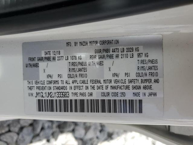 JM1GL1UM2J1333983 - 2018 MAZDA 6 SPORT Білий фото 12