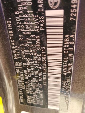 4T1B31HKXJU502113 - 2018 TOYOTA CAMRY LE 棕色 照片 12