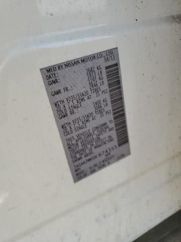 5N1AR2MM3DC674355 - 2013 NISSAN PATHFINDER S WHITE photo 13