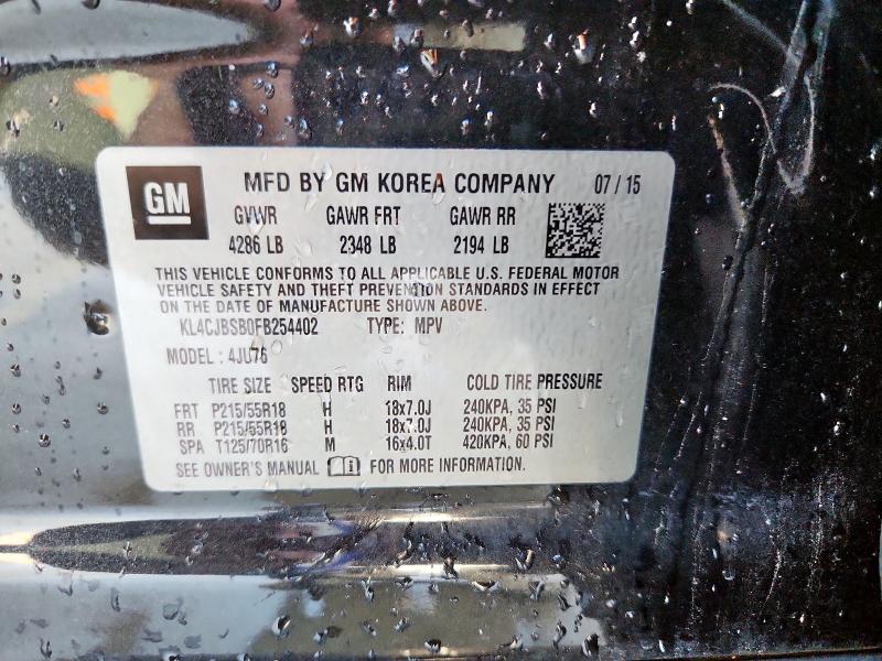 KL4CJBSB0FB254402 - 2015 BUICK ENCORE CONVENIENCE CHARCOAL photo 13