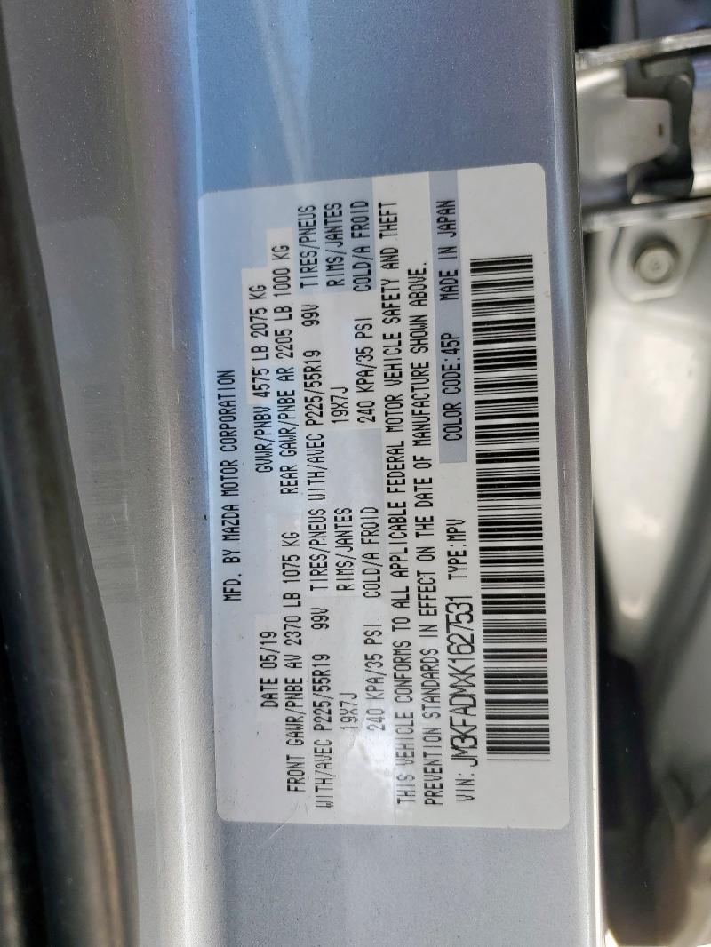 JM3KFADMXK1627531 - 2019 MAZDA CX-5 GRAND TOURING SILVER photo 13