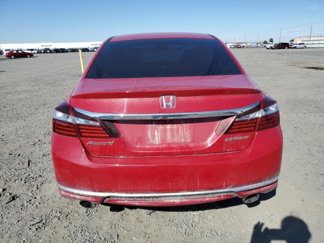 1HGCR2F55GA061187 - 2016 HONDA ACCORD SPORT RED photo 6