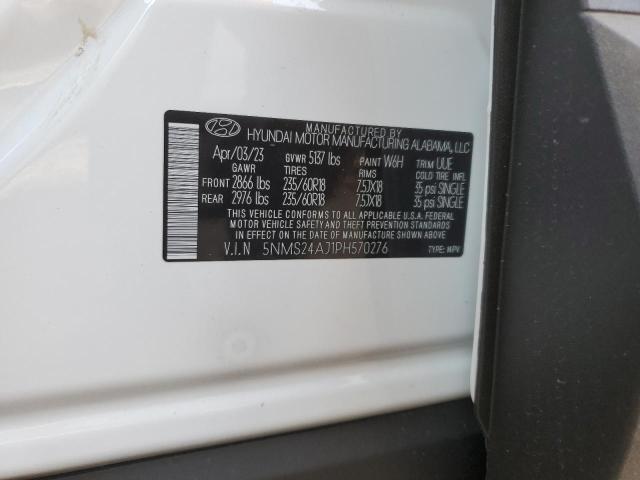 5NMS24AJ1PH570276 - 2023 HYUNDAI SANTA FE SEL WHITE photo 13