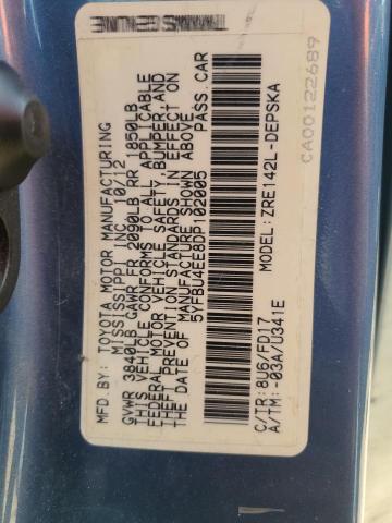 5YFBU4EE8DP102005 - 2013 TOYOTA COROLLA BASE Көк фото 12