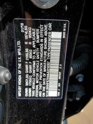 SHHFK7H44JU216357 - 2018 HONDA CIVIC SPORT Czarny zdjęcie 13