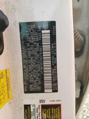 4T1BF3EKXBU762861 - 2011 TOYOTA CAMRY BASE Սպիտակ լուսանկար 12