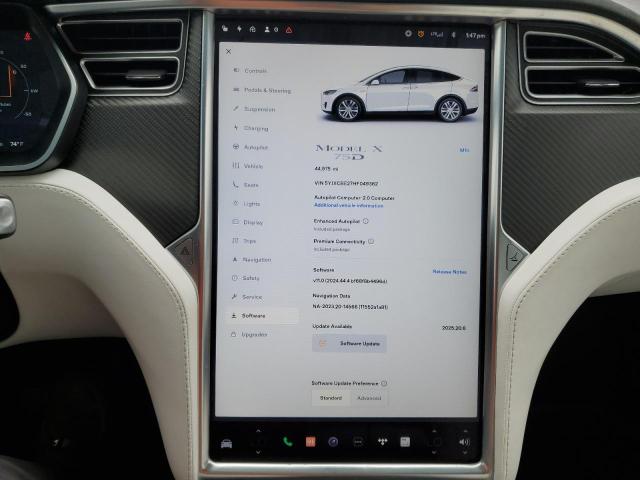 5YJXCBE27HF049382 - 2017 TESL MODEL X WHITE photo 9