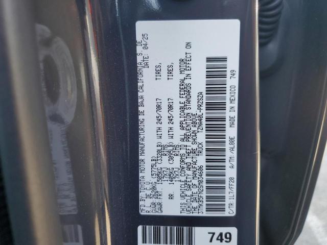 3TMKB5FN2SM034606 - 2025 TOYOTA TACOMA DOUBLE CAB Grafito foto 12