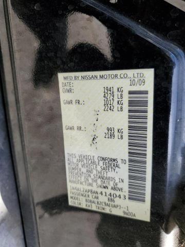 1N4AL2AP8AN414043 - 2010 NISSAN ALTIMA BASE BLACK photo 12