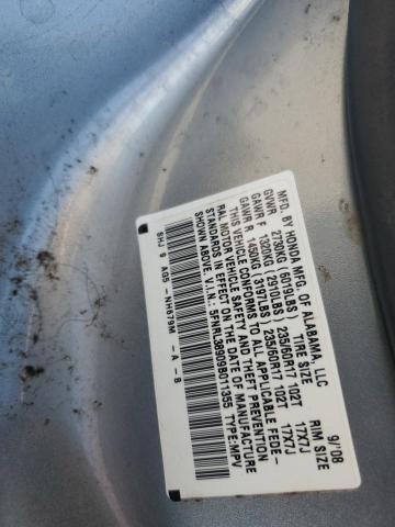 5FNRL38909B011355 - 2009 HONDA ODYSSEY TOURING SILVER photo 13