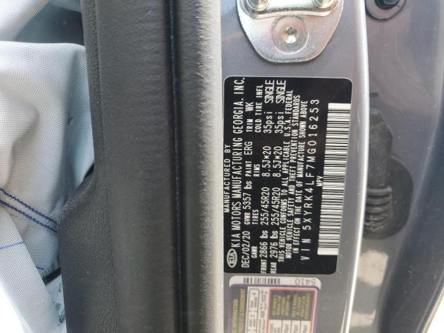 5XYRK4LF7MG016253 - 2021 KIA SORENTO SX GRAY photo 14