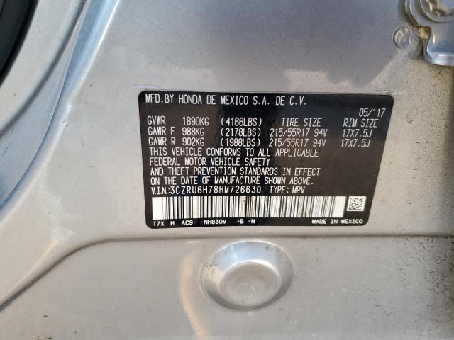 3CZRU6H78HM726630 - 2017 HONDA HR-V EXL SILVER photo 13