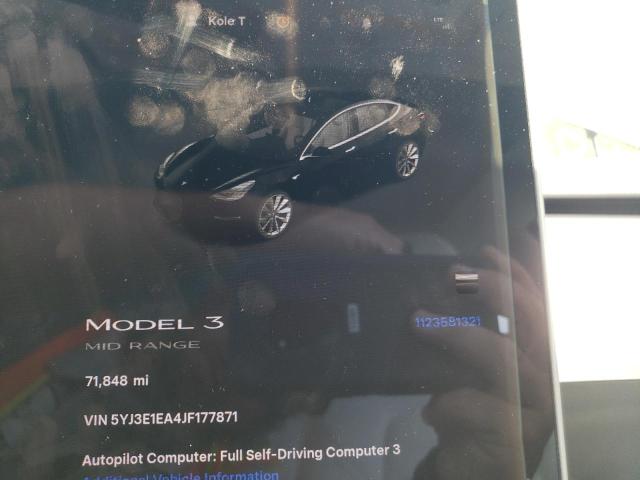 5YJ3E1EA4JF177871 - 2018 TESLA MODEL 3 黑色 照片 9