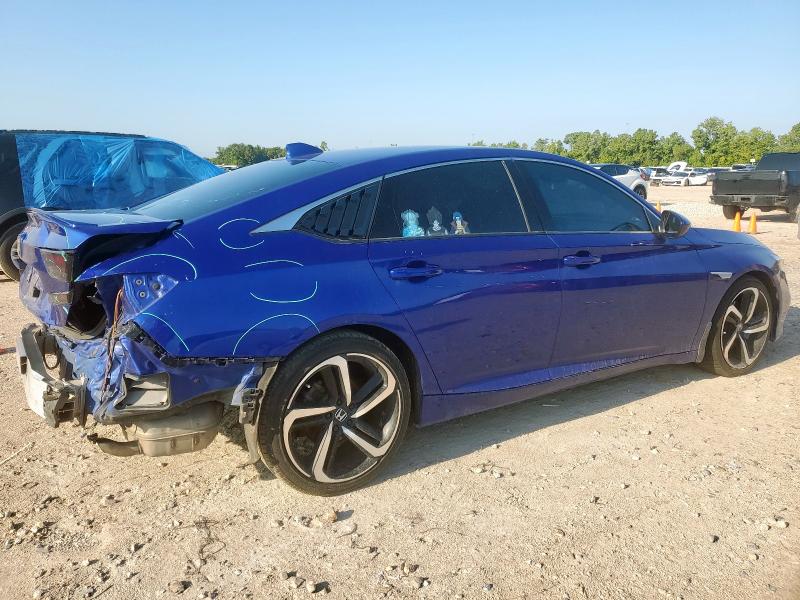 1HGCV1F35KA044502 - 2019 HONDA ACCORD SPORT Синий фото 3