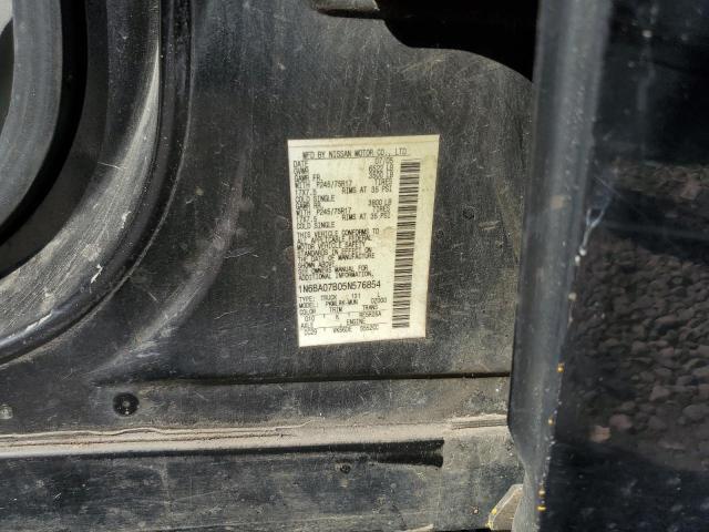 1N6BA07B05N576854 - 2005 NISSAN TITAN XE BLACK photo 12