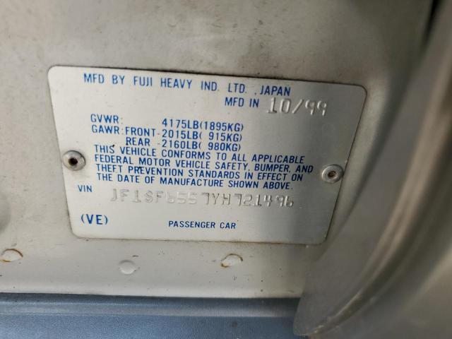 JF1SF6557YH721496 - 2000 SUBARU FORESTER S SILVER photo 12