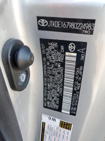 JTKDE167980224983 - 2008 TOYOTA SCION TC 银色 照片 12