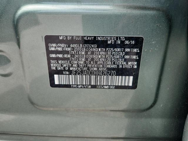 JF2SJADC0HH426270 - 2017 SUBARU FORESTER 2.5I PREMIUM GREEN photo 13