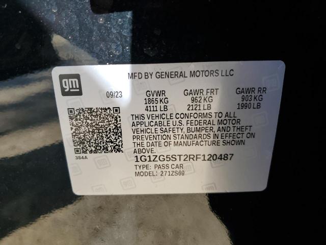 1G1ZG5ST2RF120487 - 2024 CHEVROLET MALIBU RS შავი ფოტო 13