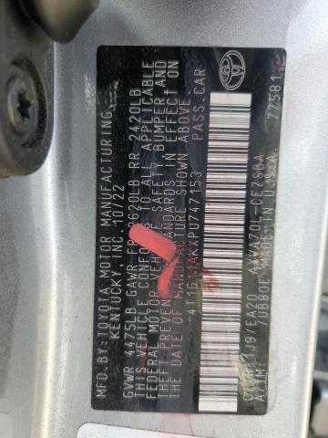 4T1G11AKXPU747153 - 2023 TOYOTA CAMRY SE NIGHT SHADE SILVER photo 13