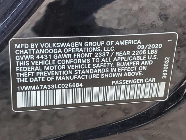 1VWMA7A33LC025684 - 2020 VOLKSWAGEN PASSAT R-LINE Qara foto 12