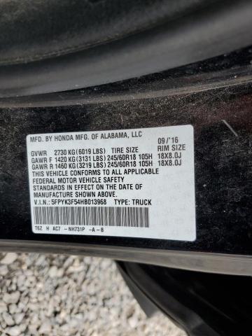 5FPYK3F54HB013968 - 2017 HONDA RIDGELINE RTL 黑色 照片 12