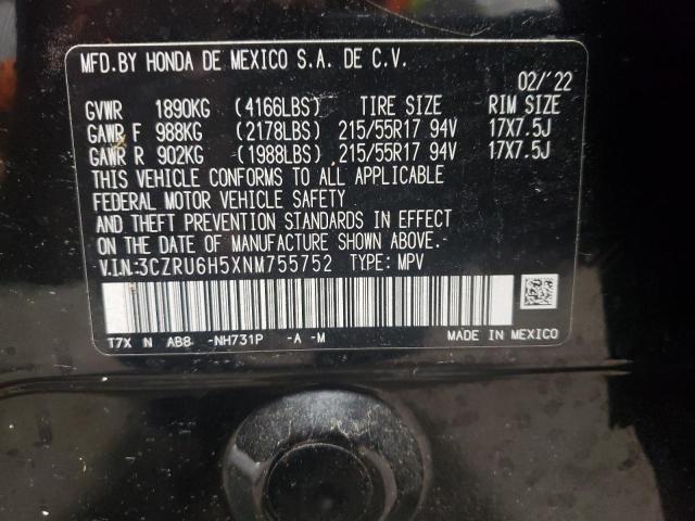 3CZRU6H5XNM755752 - 2022 HONDA HR-V EX 黑色 照片 14
