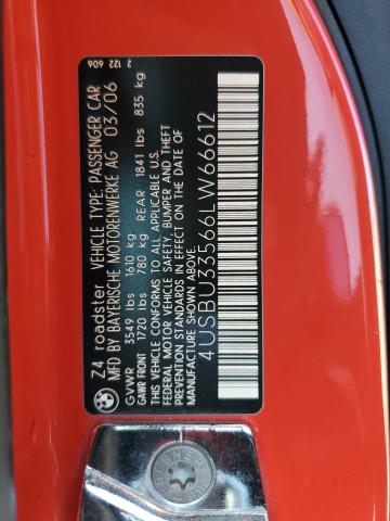 4USBU33566LW66612 - 2006 BMW Z4 3.0 RED photo 13