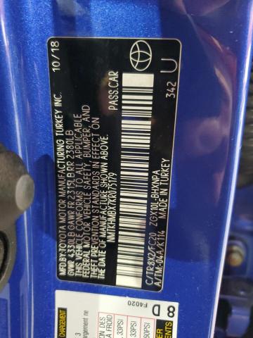 NMTKHMBX7KR075179 - 2019 TOYOTA C-HR XLE Mavi foto 13