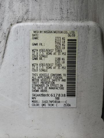 5N1AR18BX9C617838 - 2009 NISSAN PATHFINDER S Ақ фото 13