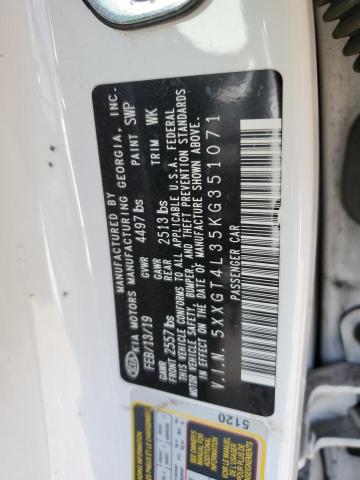 5XXGT4L35KG351071 - 2019 KIA OPTIMA LX WHITE photo 12