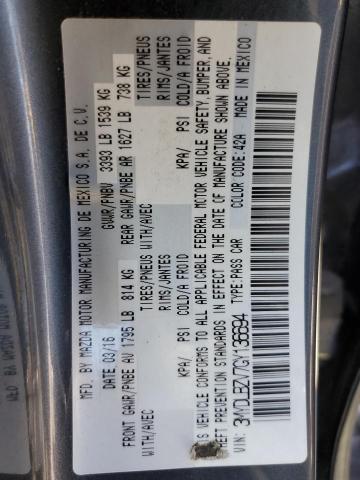 3MYDLBZV7GY136694 - 2016 TOYOTA SCION IA GRAY photo 12