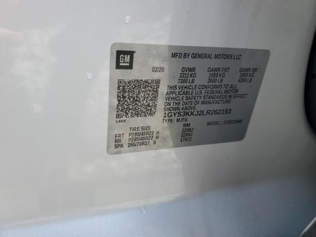 1GYS3KKJ2LR262193 - 2020 CADILLAC ESCALADE ESV PLATINUM Білий фото 13