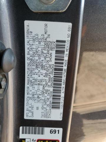 3TMJU4GN5BM115436 - 2011 TOYOTA TACOMA DOUBLE CAB PRERUNNER CHARCOAL photo 12