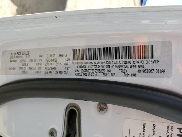 1C6RR6GT3GS355265 - 2016 RAM 1500 SLT 白色 照片 13